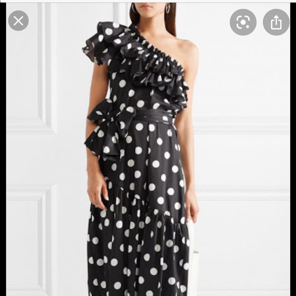 Caroline constas Rhea polka dot one shoulder gown - Picture 11 of 11